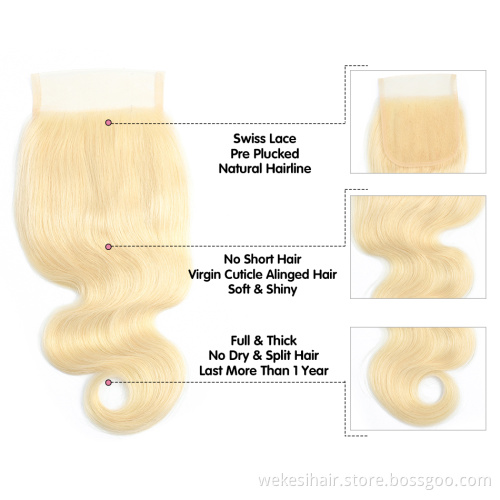 Wholesale 613 Cuticle Aligned Virgin Hair,Russian Blonde Virgin Human Hair Bundle,40 Inch Blonde Brazilian Human Hair Extension